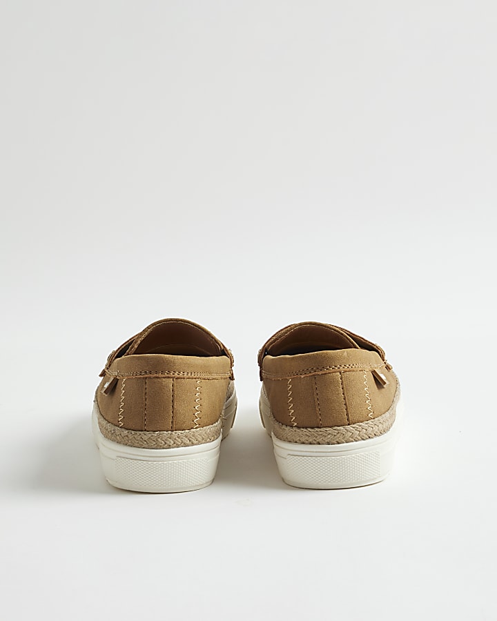 Boys Brown Espadrille Loafers