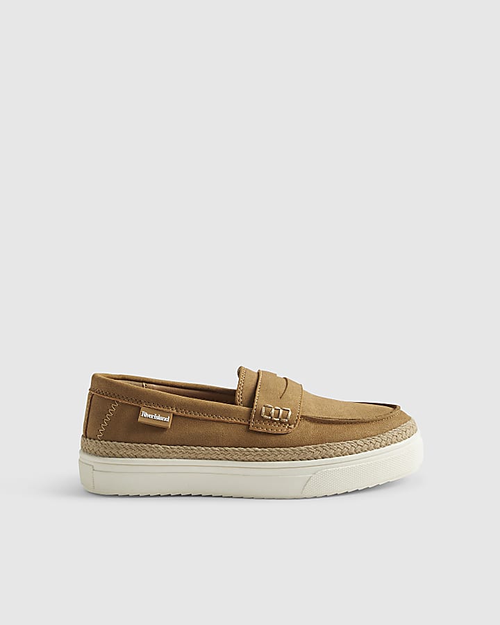 Boys Brown Espadrille Loafers