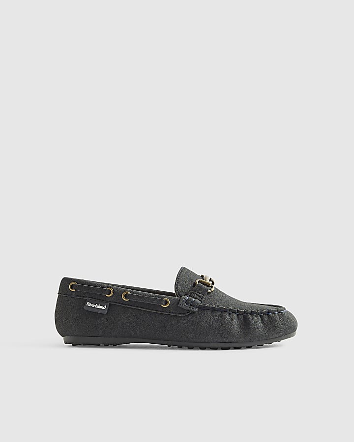 Boys Navy Snaffle Loafers