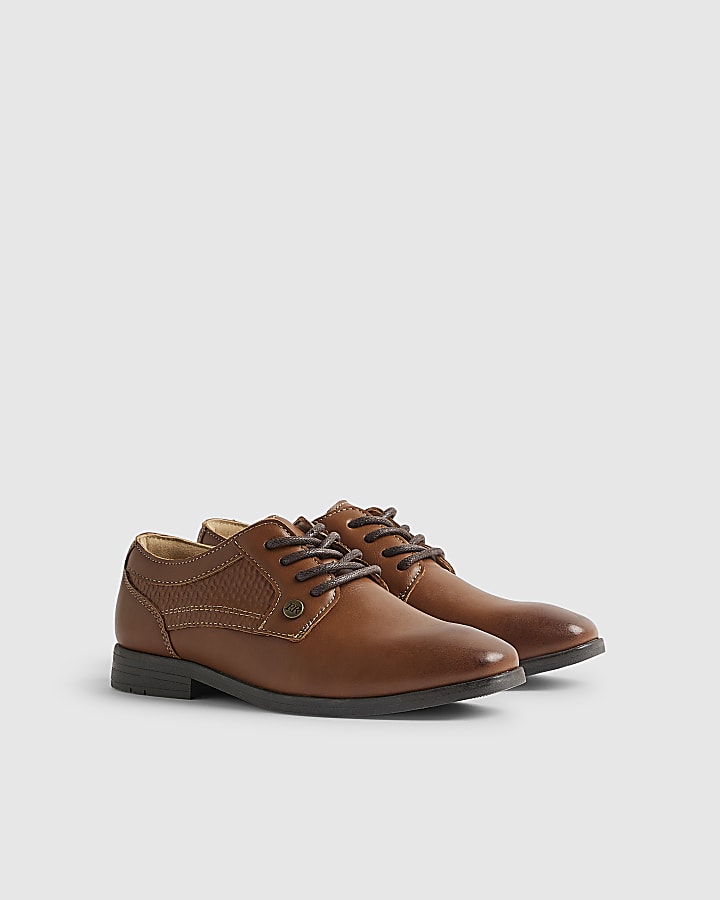 Boys Brown Faux Leather Point Shoes