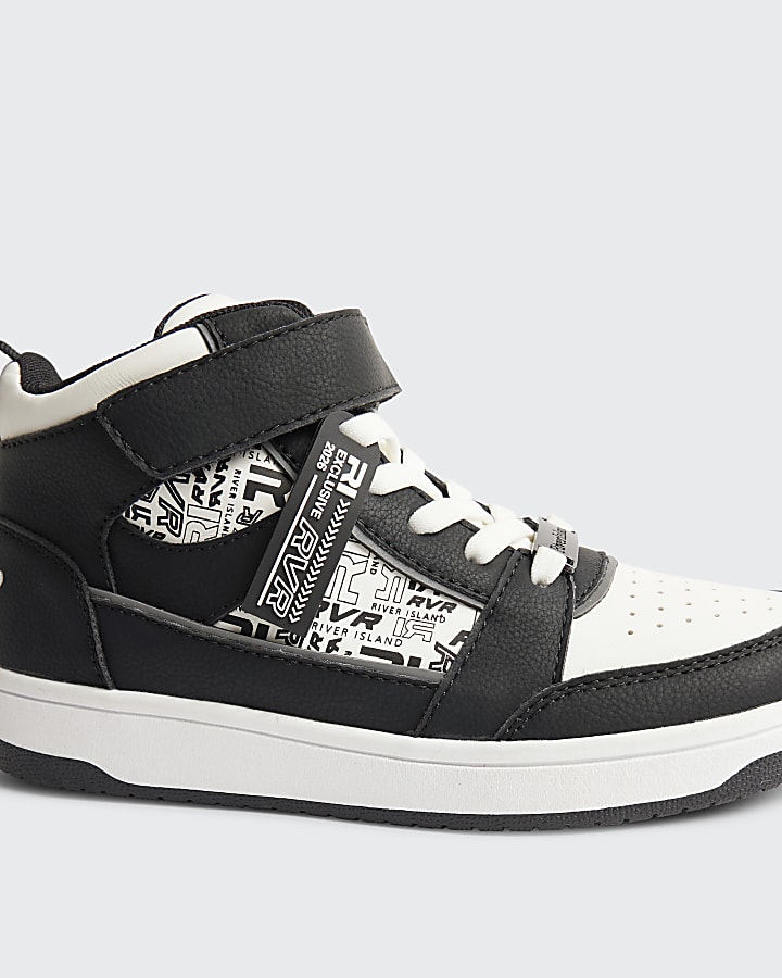 Boys White Monogram High Top Trainers