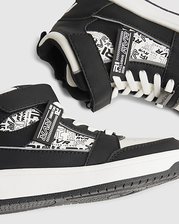 Boys White Monogram High Top Trainers