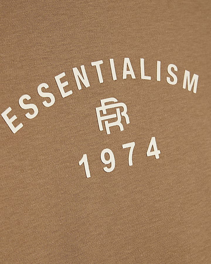 Mini Boys Brown Essentialism T-Shirt Set