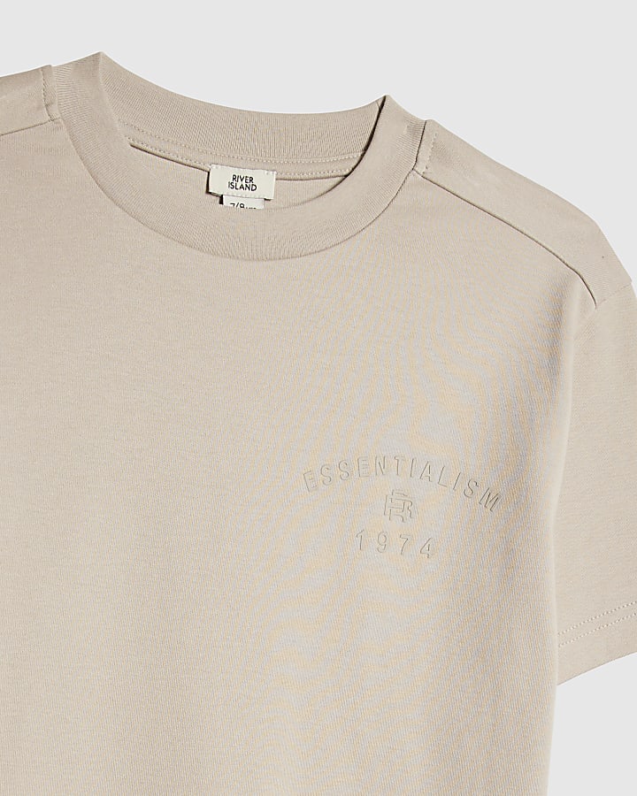 Boys Beige Essentialism T-Shirt Set
