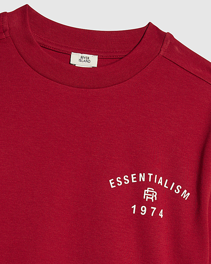Boys Red Essentialism T-Shirt Set