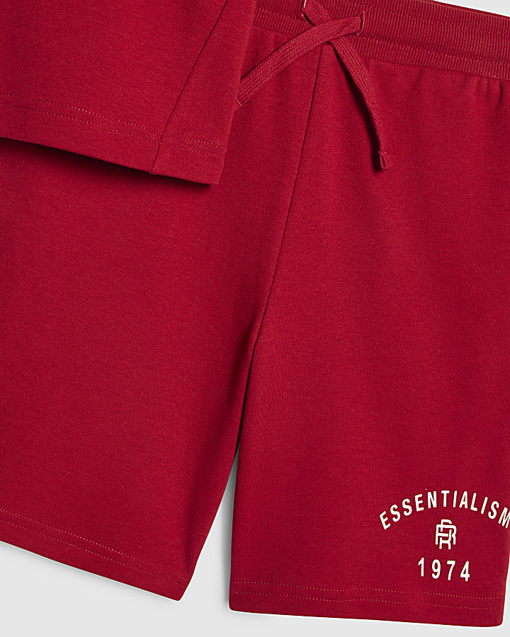 Boys Red Essentialism T-Shirt Set