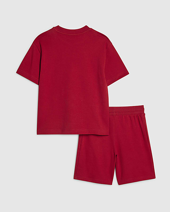 Boys Red Essentialism T-Shirt Set