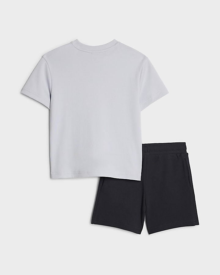 Mini Boys Blue Essentialism T-Shirt Set