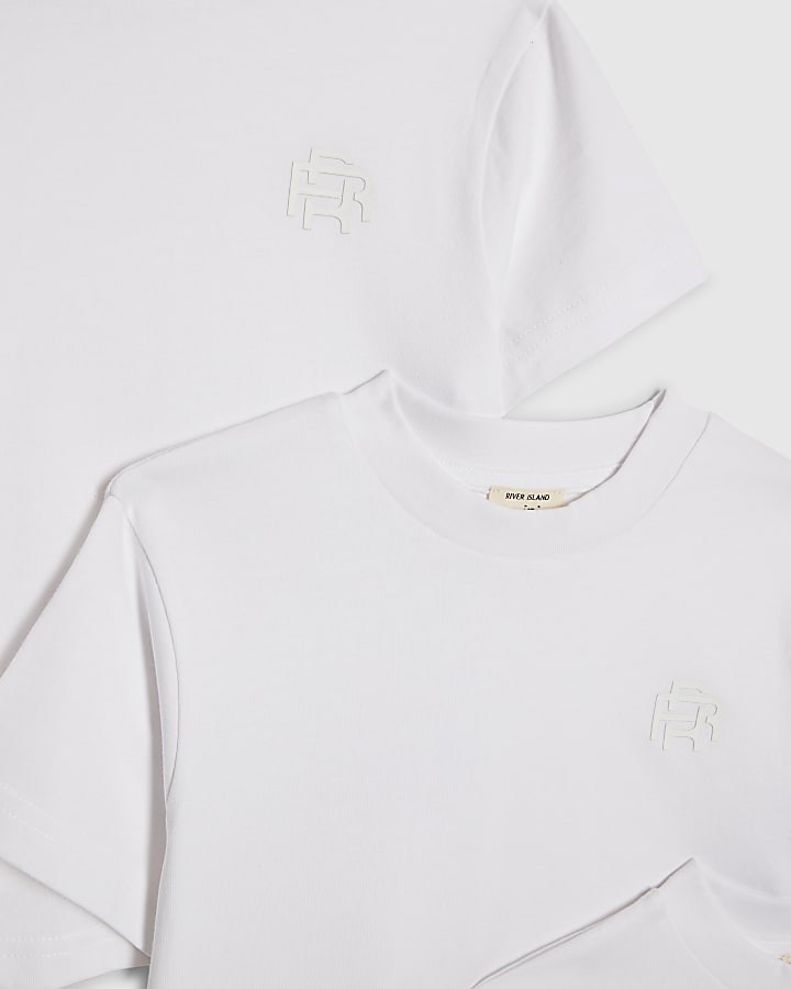 Mini Boys White RR Pack Of 3 T-Shirts