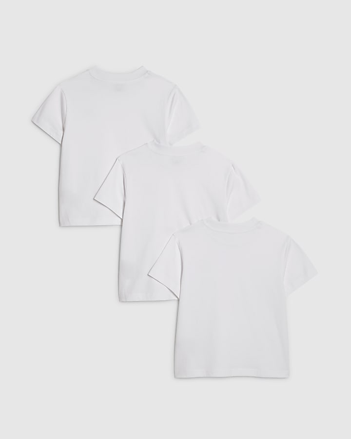 Mini Boys White RR Pack Of 3 T-Shirts