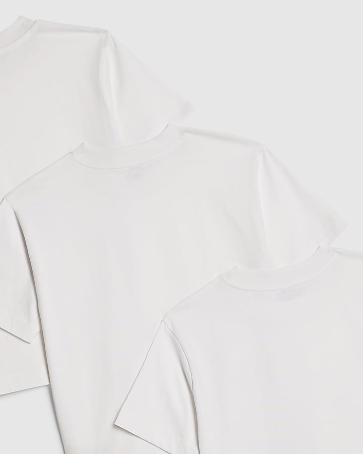 Boys White RR Pack Of 3 T-Shirts