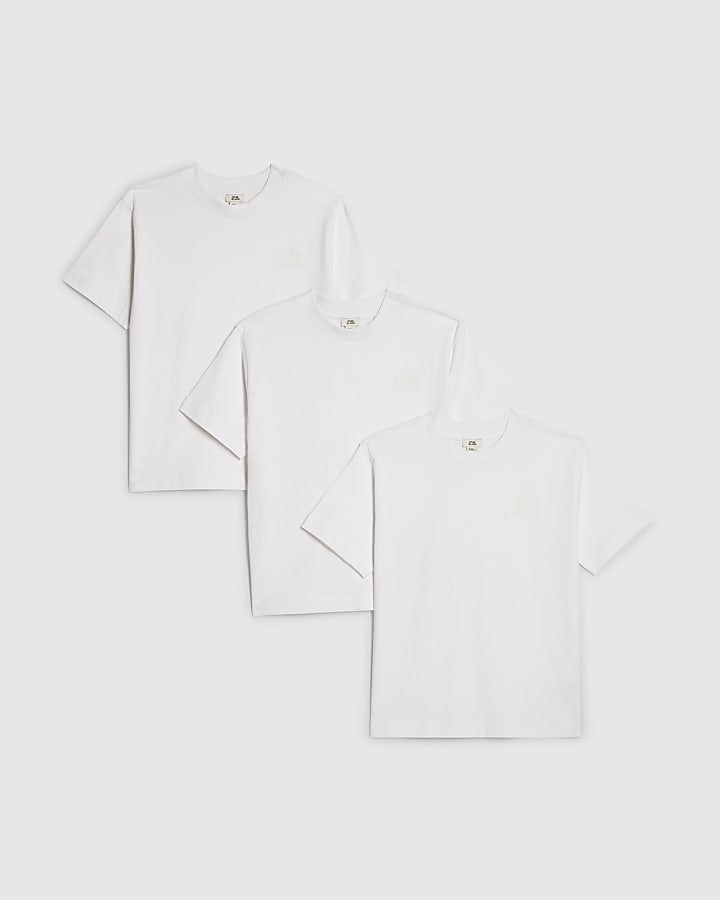 Boys White RR Pack Of 3 T-Shirts