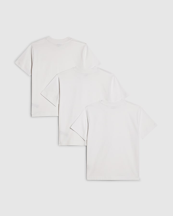 Boys White RR Pack Of 3 T-Shirts