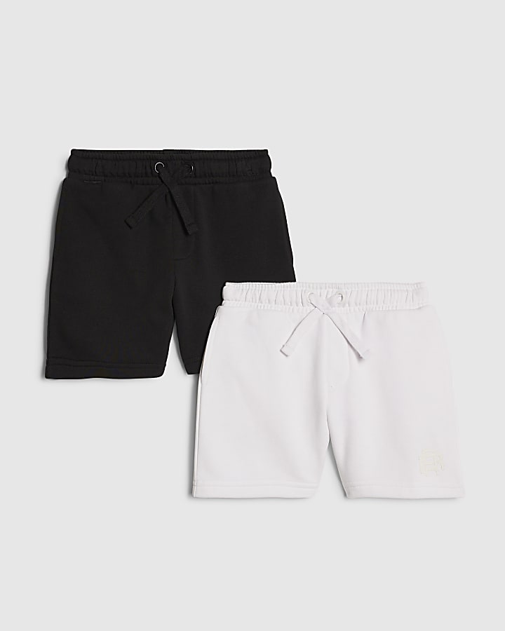 Mini Boys Black RR Shorts Set