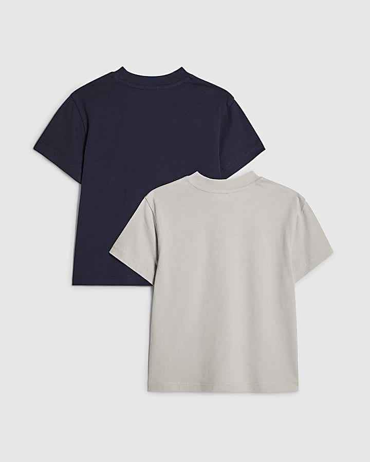 Mini Boys Navy RI Pack Of 2 T-Shirts