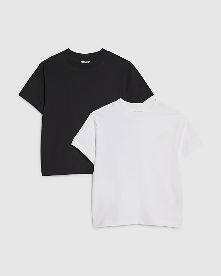 Mini Boys Black RR Pack Of 2 T-Shirts