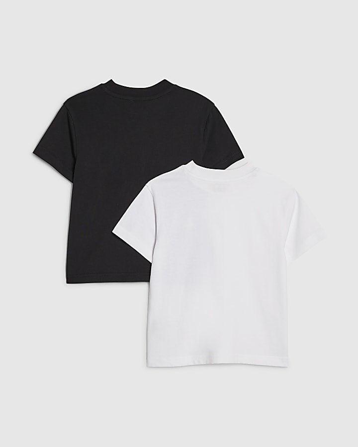 Mini Boys Black RR Pack Of 2 T-Shirts