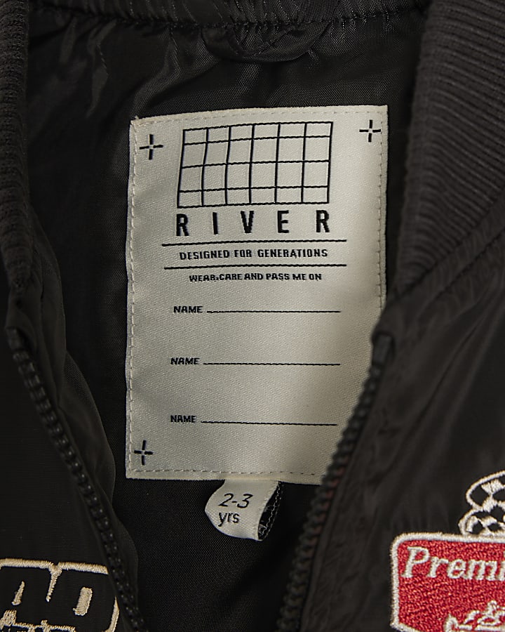 Mini Boys Black Multi Badge Bomber Jacket