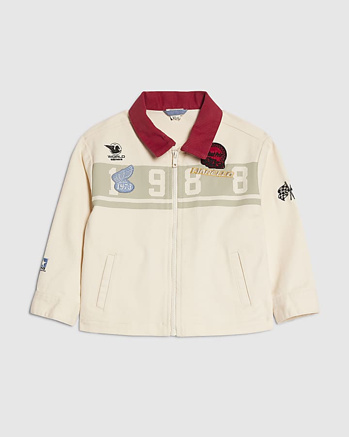 Mini Boys Cream Badge Shacket