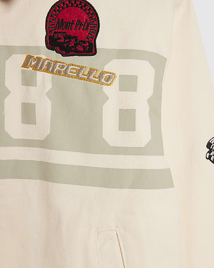 Boys Cream Badge Shacket