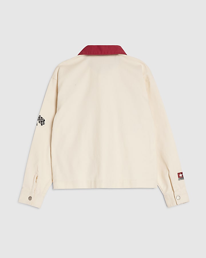 Boys Cream Badge Shacket