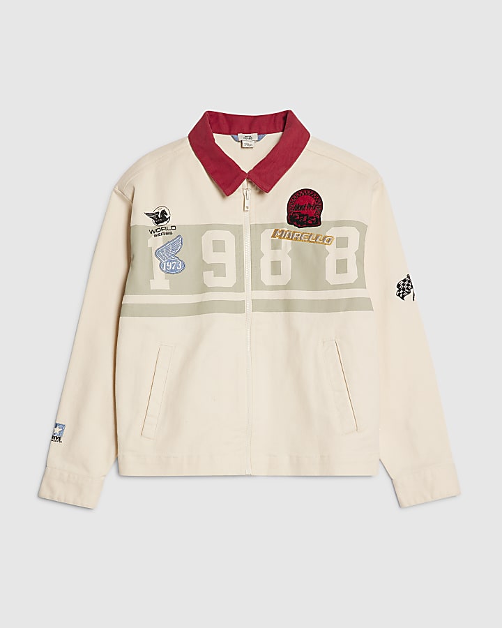 Boys Cream Badge Shacket