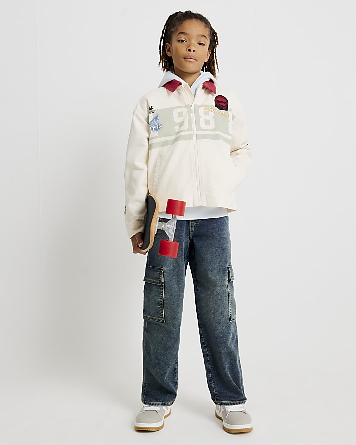 Boys Cream Badge Shacket