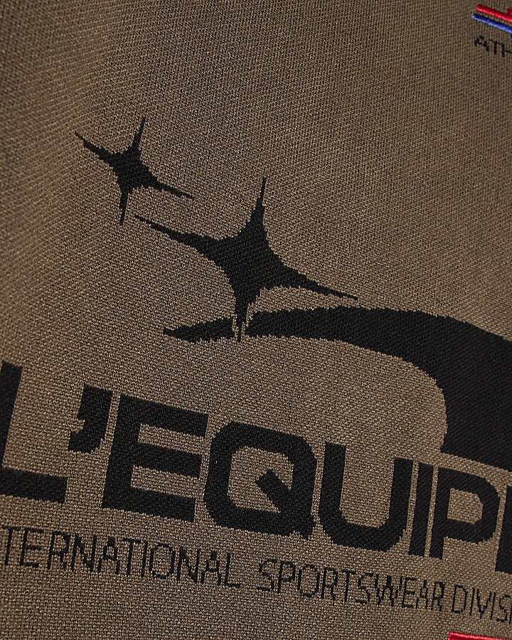 Boys Khaki Badge Zip Through Top