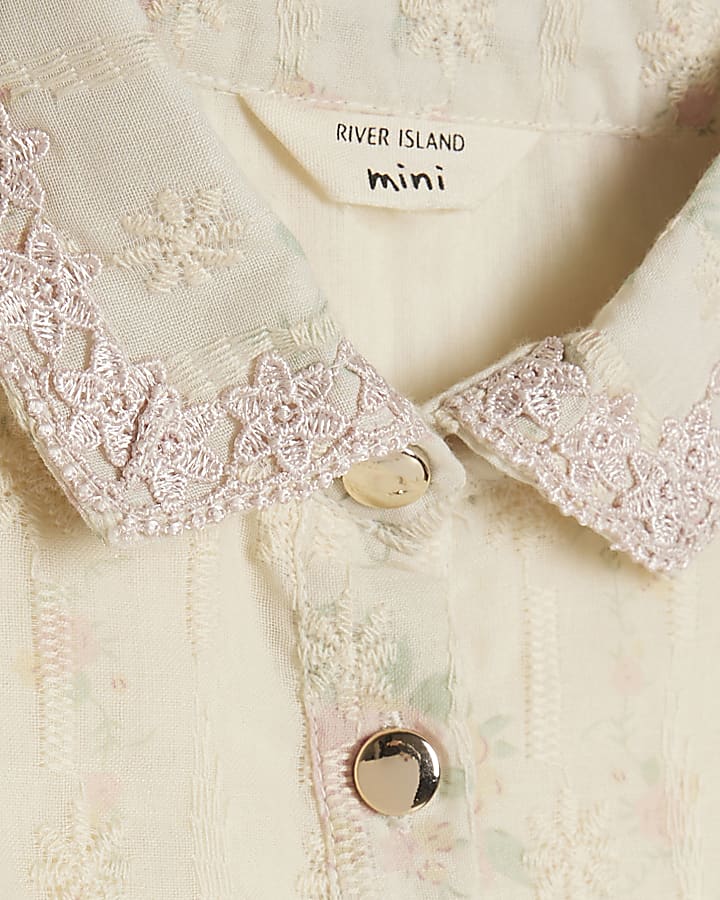 Mini Girls Yellow Floral Shirt Dress