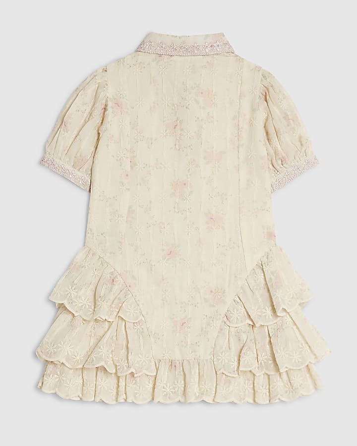 Mini Girls Yellow Floral Shirt Dress