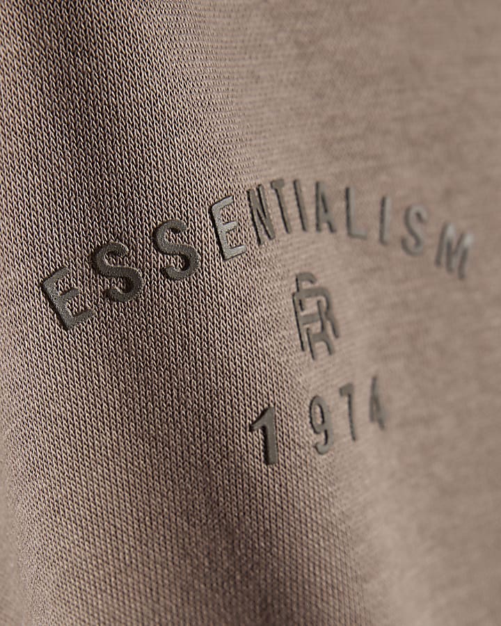 Mini Boys Brown Essentialism Hoodies Set