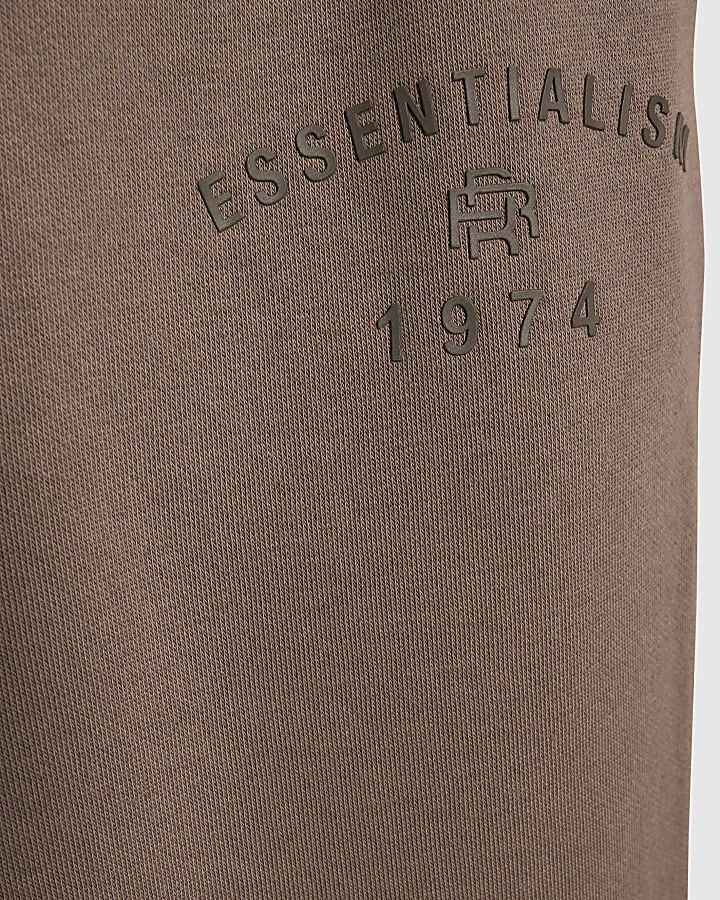 Boys Brown Essentialism Hoodie Set