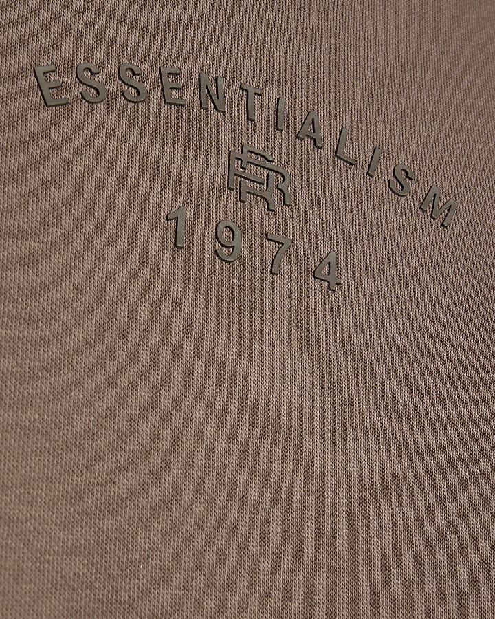 Boys Brown Essentialism Hoodie Set