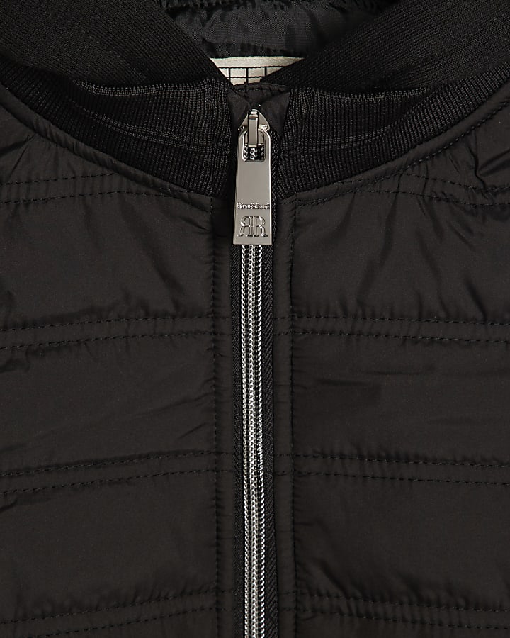 Boys Black Hooded Hybrid Jacket