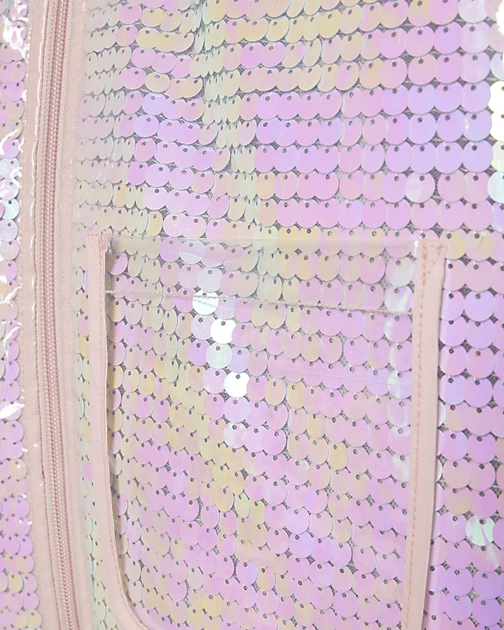 Girls Pink Sequin Rain Mac