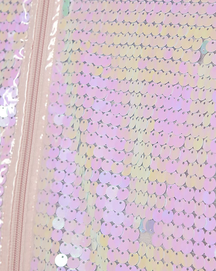 Girls Pink Sequin Rain Mac