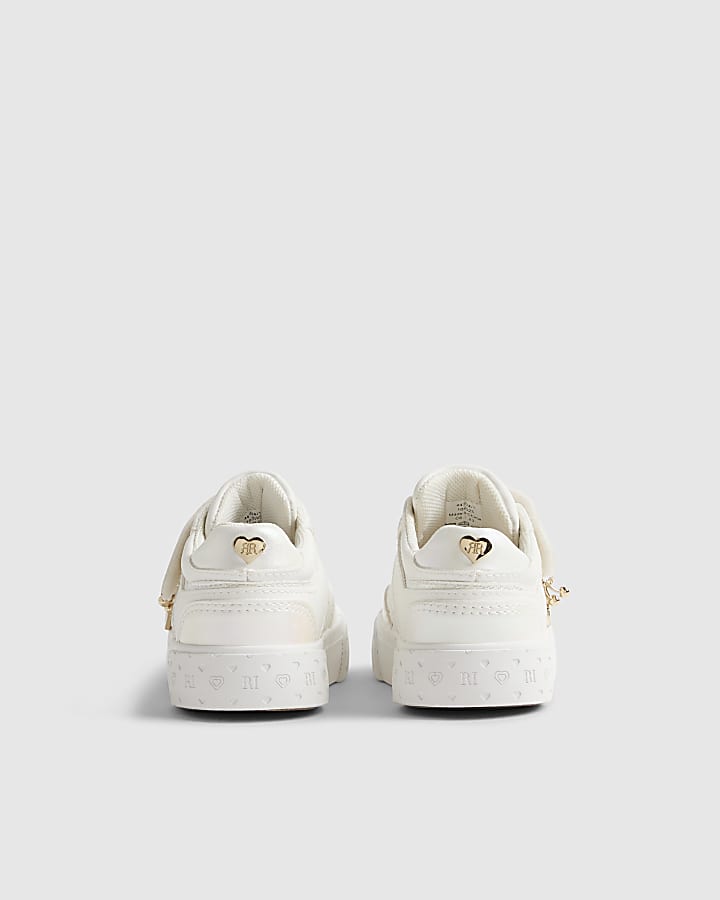 Mini Girls White Monogram Trainers