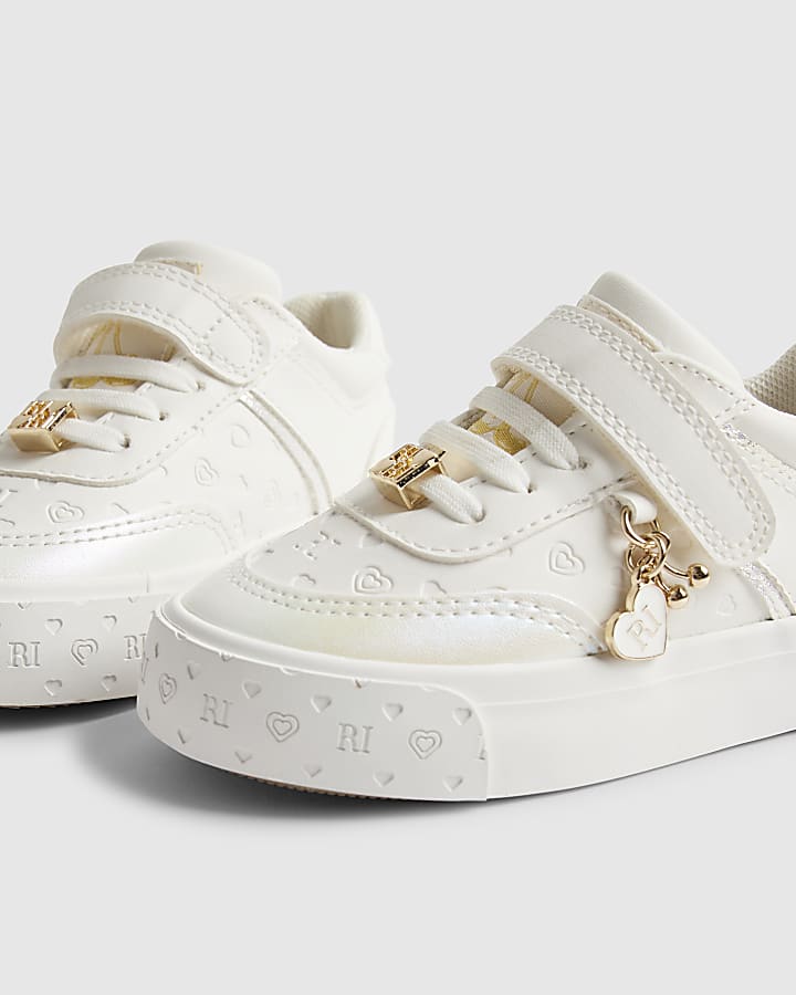 Mini Girls White Monogram Trainers
