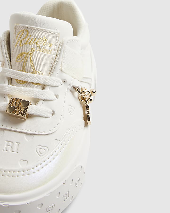 Mini Girls White Monogram Trainers