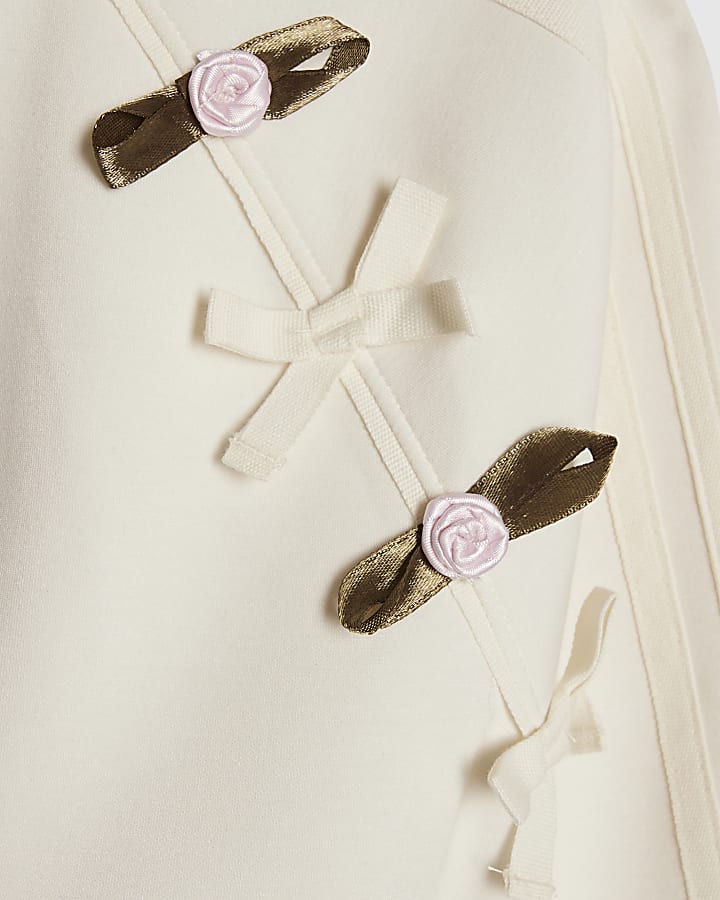 Girls Cream Rosette Tracksuit Set