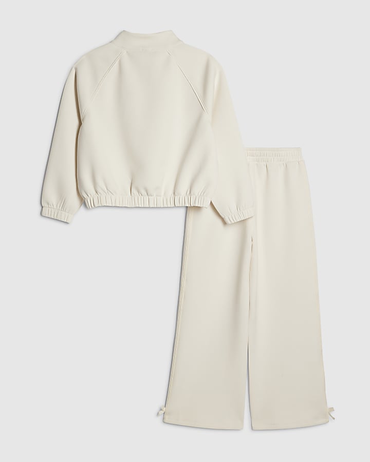 Girls Cream Rosette Tracksuit Set