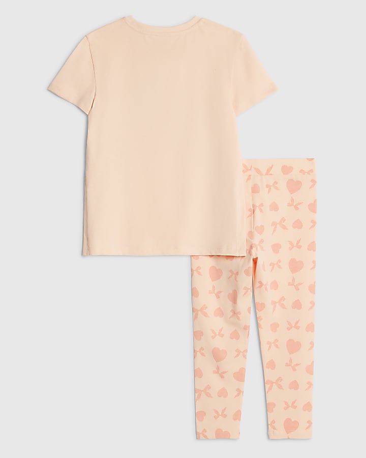 Mini Girls Pink Love T-Shirt Set