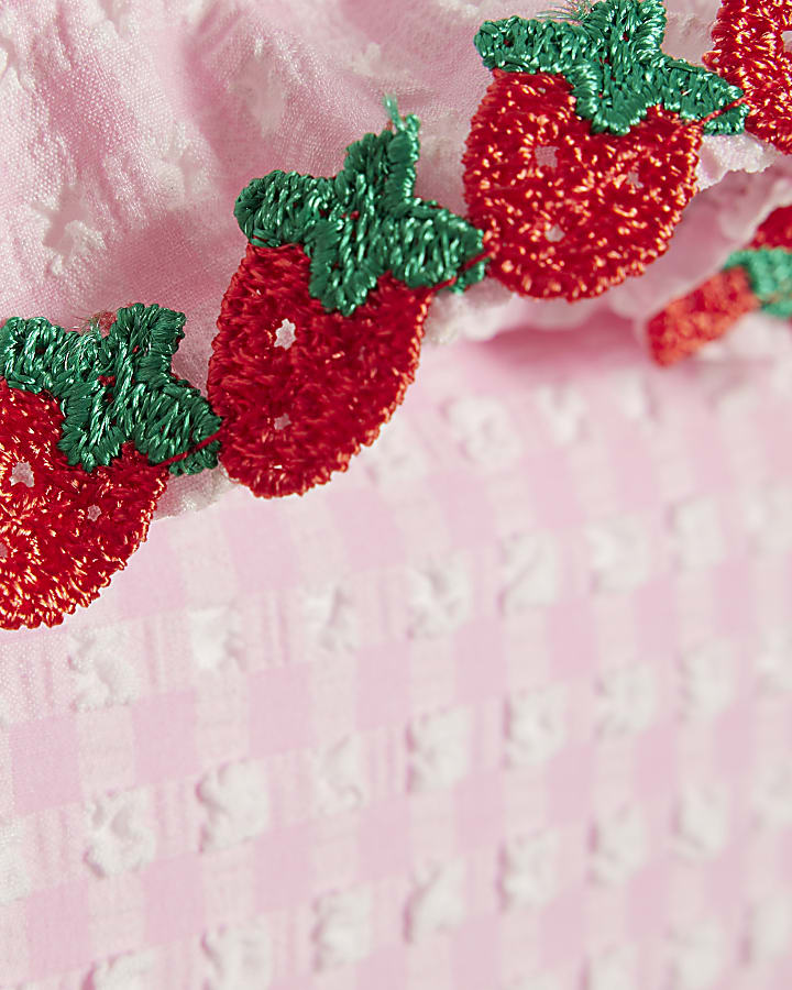 Mini Girls Pink Strawberry Tankini Set