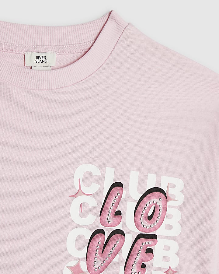 Girls Pink Love Club T-Shirt