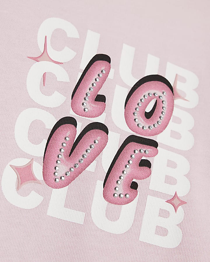 Girls Pink Love Club T-Shirt