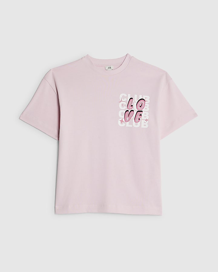 Girls Pink Love Club T-Shirt