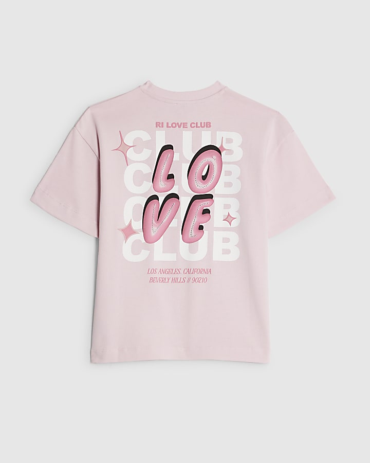 Girls Pink Love Club T-Shirt
