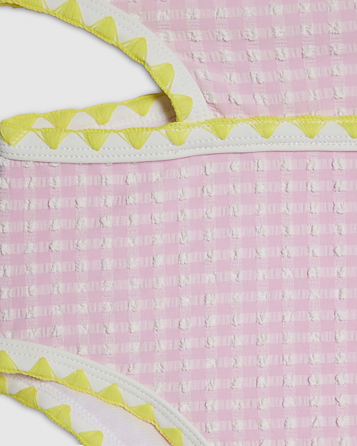 Girls Pink Lemon Cut Out Swimsuit