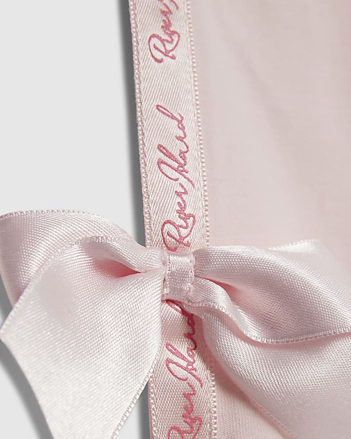 Mini Girls Pink RI Bow T-Shirt Set