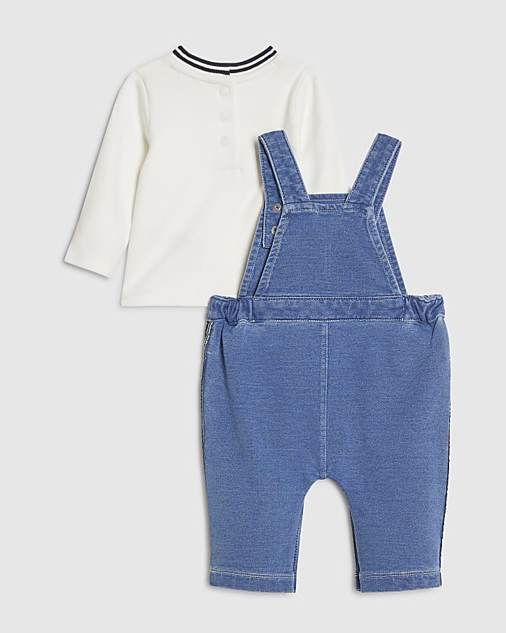 Baby Boys Blue Bear Dungarees